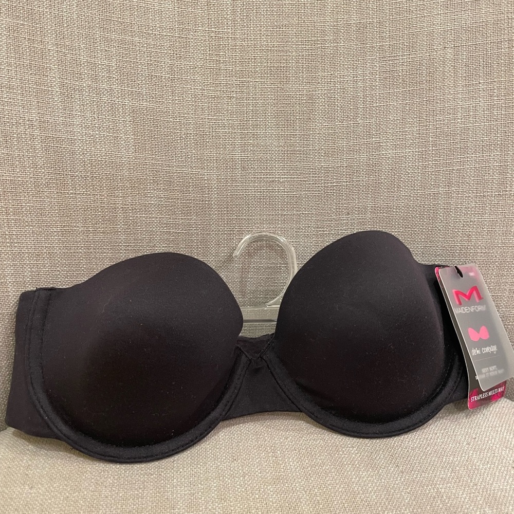 NWT Maidenform Strapless Multi-way Bra 34b in black